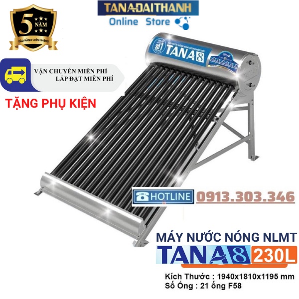 Máy nước nóng năng lượng mặt trời Tân Á 8-230L - MIỄN PHÍ GIAO HÀNG VÀ LẮP ĐẶT