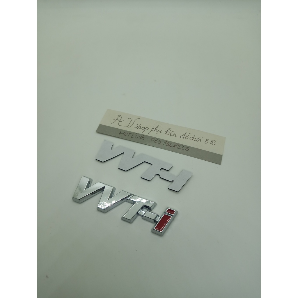 logo chữ nổi  VVT-I  kích thước 1.7cm*7cm dán thân xe hàng tốt bằng kim loại có miếng dán kèm theo