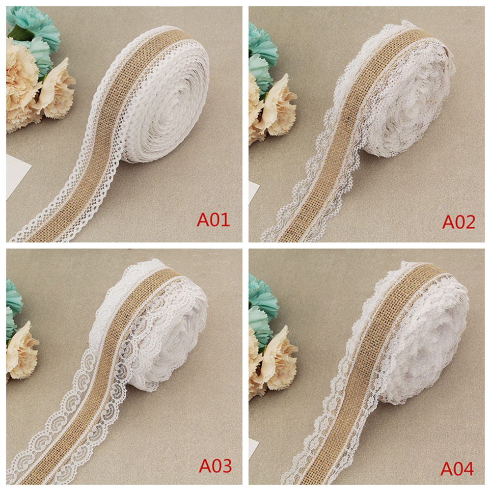 Cuộn Dây Ruy Băng Ren Trắng 25mm Trang Trí