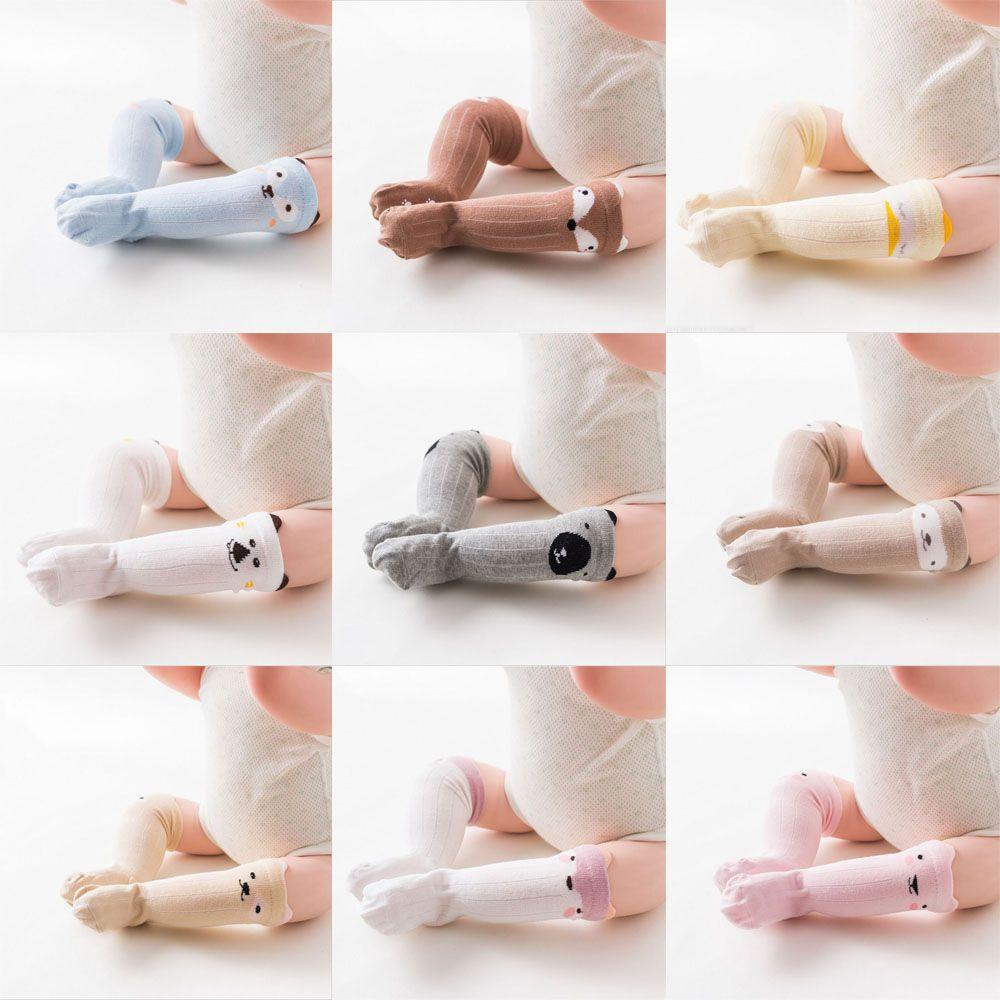 Vớ Ống Dài Phối Lưới Mỏng Thoáng Khí Giữ Ấm Chân Không Trơn Họa Tiết Hoạt Hình Dễ Thương Cho Bé Trai Và Bé Gái