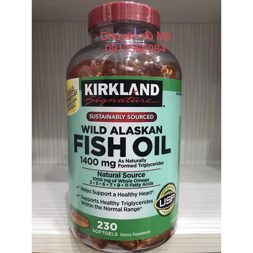 Date T2/2022_Dầu cá Kirkland Wild Alaskan Fish Oil 1400mg - 230 viên của Mỹ
