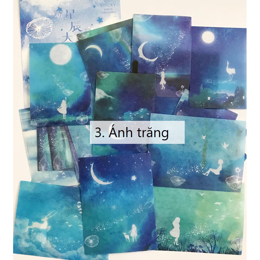 Set 40 sticker giấy washi trang trí planner Gachini