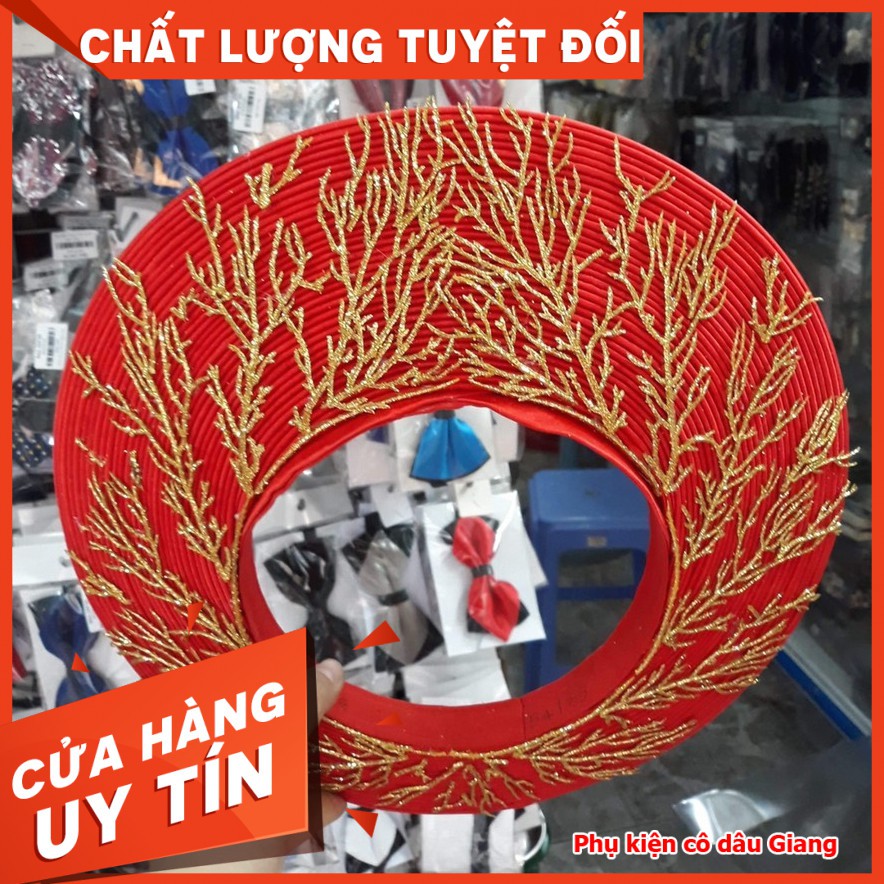 Khăn đóng cho cô dâu ăn hỏi đỏ 35 tầng