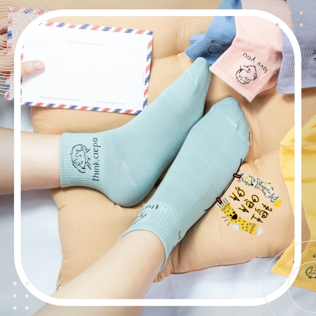 TẤT VỚ NỮ HÌNH VẼ CÔ GÁI NHIỀU MÀU