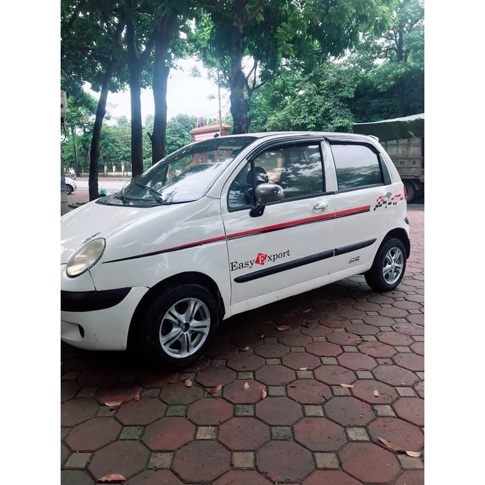 Tem dán xe Daewoo Matiz Đen đỏ thể thao