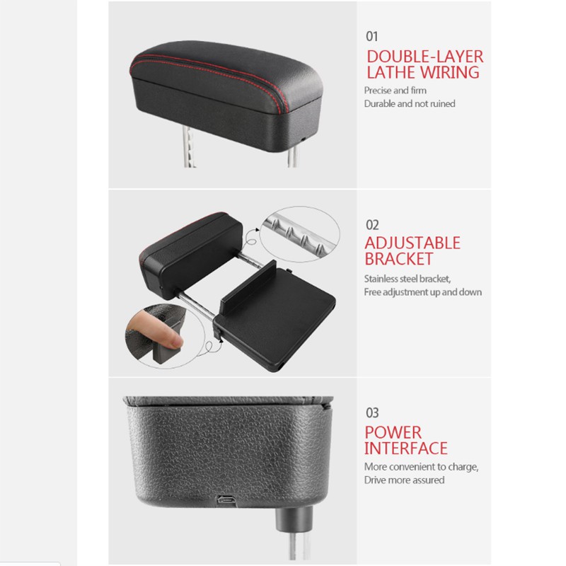 Hộp kê tay xe hơi SEAMETAL đựng đồ gọn gàng tự động điều chỉnh được hỗ trợ sạc không dây mới