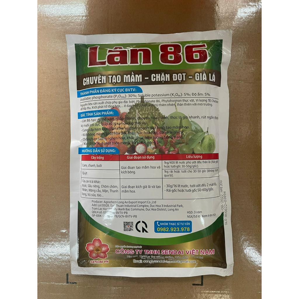 Lân tạo mầm 86 gói 1kg  Chuyên tạo mầm hoa, chống khô bông, đen bông ,AgriHG