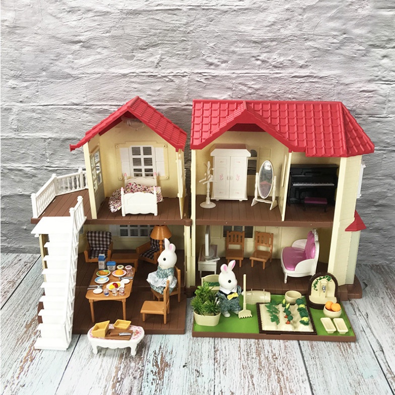 Bộ Đồ Chơi Búp Bê Thỏ Con / Mô Hình Nội Thất Căn Nhà Cho Bé Sáng Tạo Siêu Dễ Thương