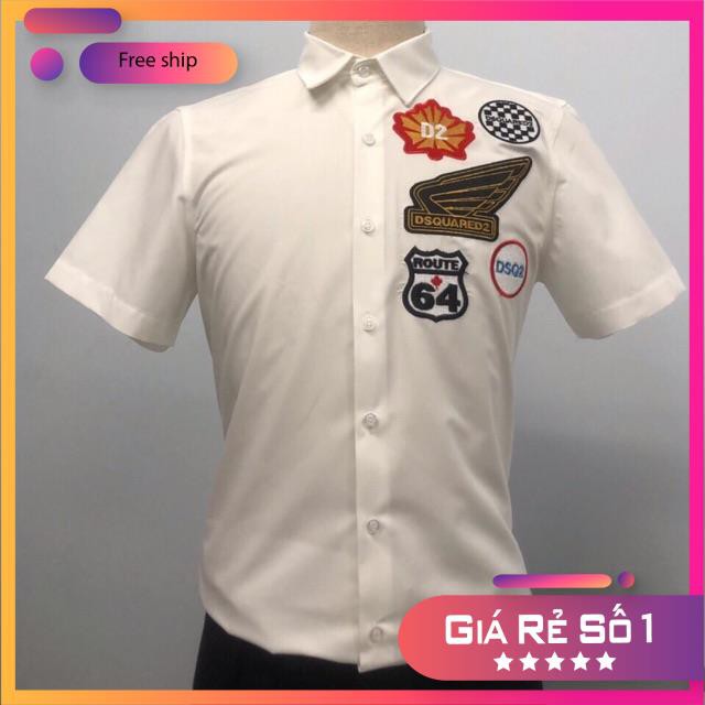 [ HÀNG SIÊU CẤP ] - Áo SƠ MI CỘC TAY THÊU HOẠ TIẾT DSW 2