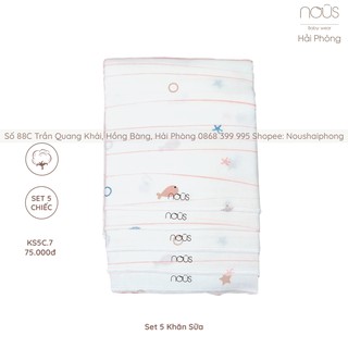 Set 5 khăn sữa mực hồng nous