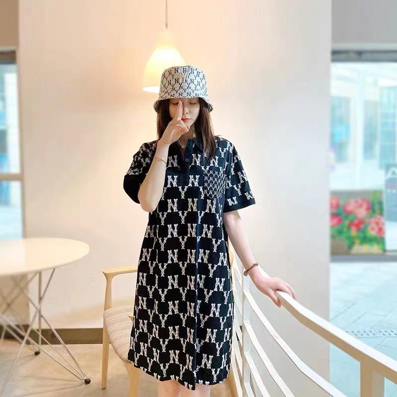 MLB Summer New Style Short Sleeve Lapel Cotton Dress | BigBuy360 - bigbuy360.vn