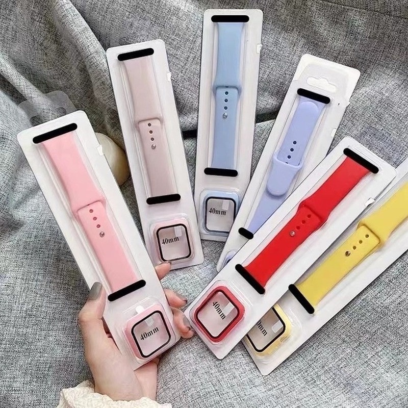 2022 Ốp Lưng + Dây Đeo Silicon Cho Apple Watch Dây 49mm Ultra 2 45mm 41mm 44mm 40mm 38mm 42mm 44 42 