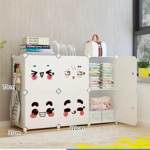 FREESHIP 99K TOÀN QUỐC_💥SIÊU HOT 37x37cm- Tủ nhựa quần áo lắp ghép 6 ô. Tặng kèm móc cài sườn tủ siêu tiện ích.