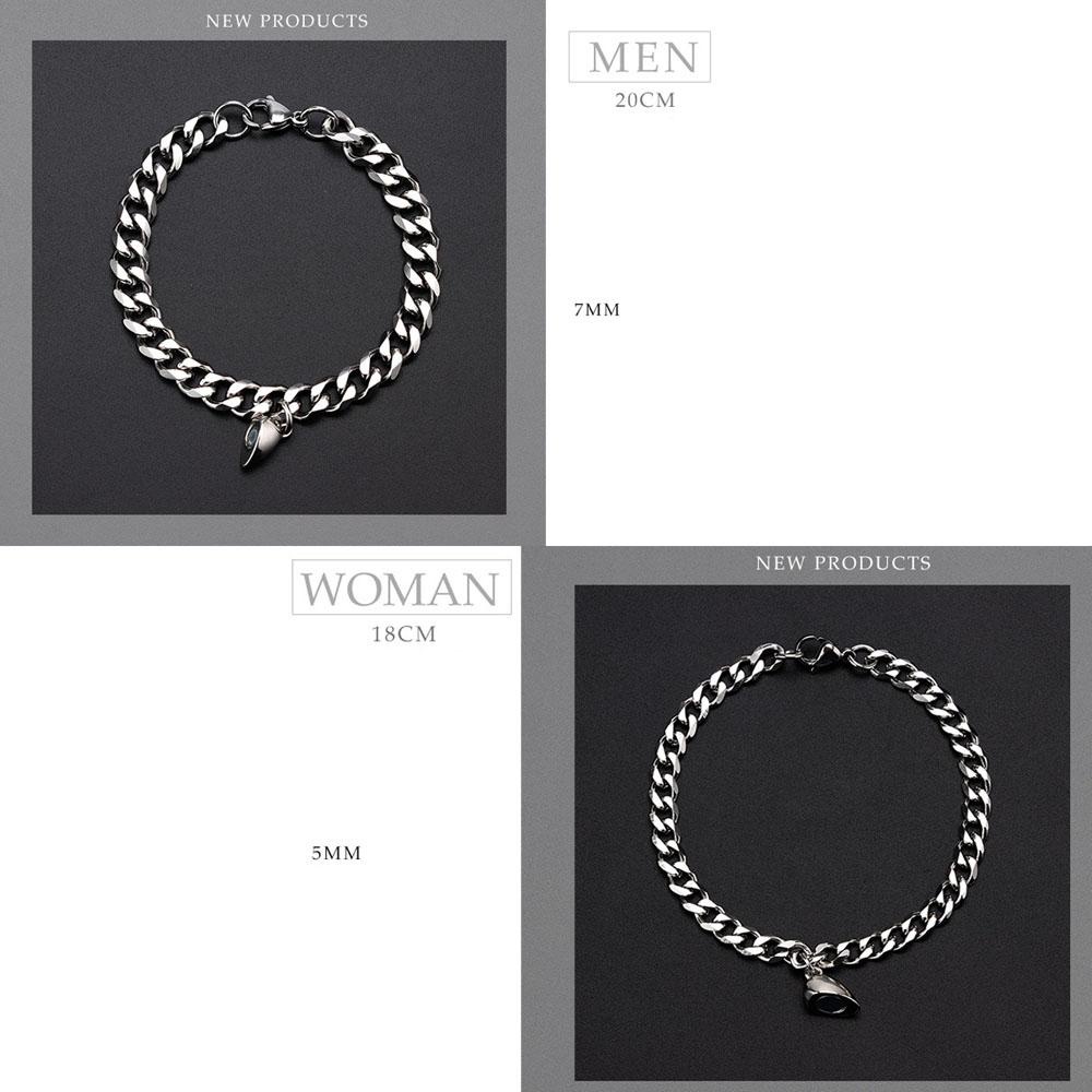 MOCHO Bộ 2 Vòng Tay Cặp Đôi Bằng Thép Không Gỉ Quyến Rũ