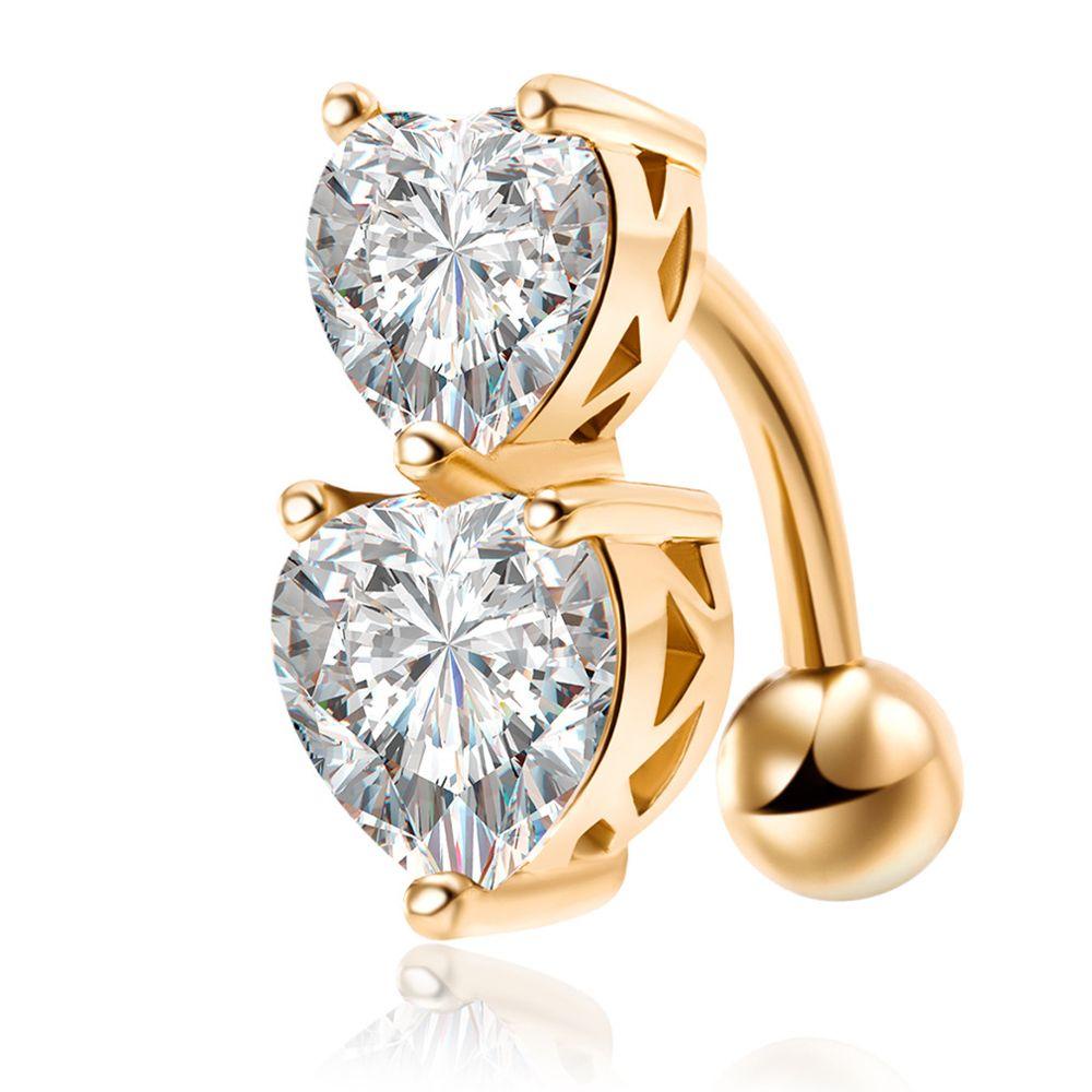 Khuyên Rốn Bằng Thép Phẫu Thuật Hình Trái Tim Đôi Cong Quyến Rũ Cho Nữ