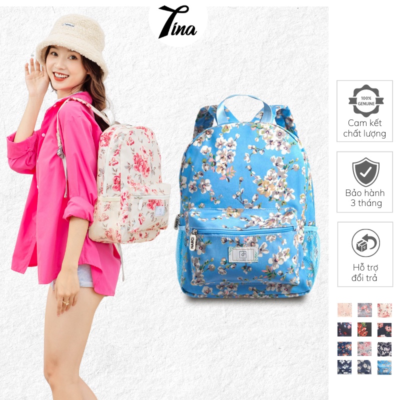 Balo đi học nữ hoa dễ thương NARCI xinh tươi ,chống thấm nước TINA SHOP N015