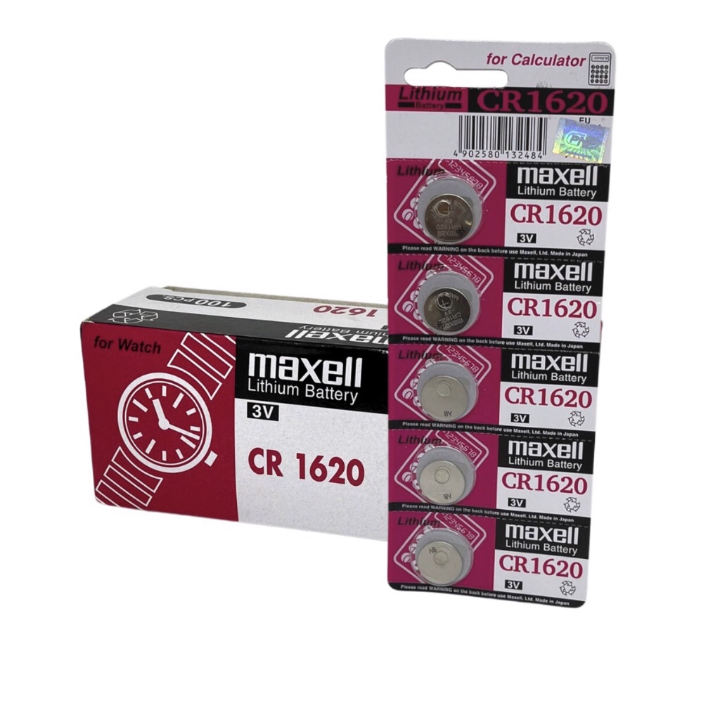 Vỉ 5 Viên Pin CR1620 Chính Hãng Maxell Nhật Lithium 3v