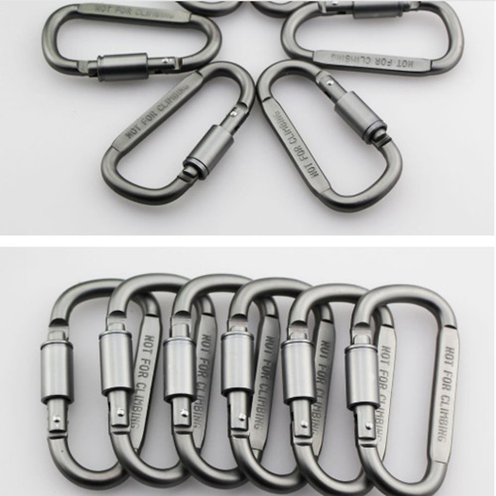 Móc khóa Carabiner Hình Chữ D Chất Liệu Hợp Kim Nhôm Cao Cấp Rất Cứng Và Siêu Bền - Hàng Nhập Khẩu