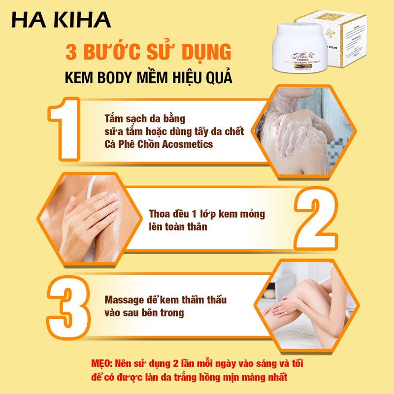 Kem Body Mềm A Cosmetics dưỡng thể siêu trắng da tăng sinh collagen x3 dưỡng ẩm kích trắng toàn makeup chống nắng | BigBuy360 - bigbuy360.vn