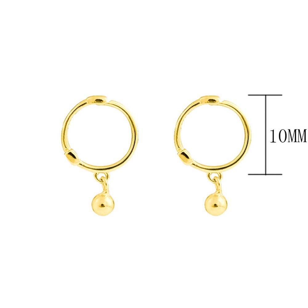 Khuyên Tai Vòng Tròn Đính Quả Cầu Kim Loại Phong Cách Vintage Dành Cho Nữ
