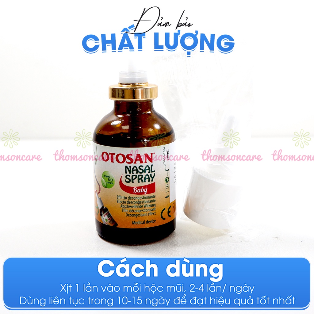 Xịt mũi Otosan - Từ Lô hội Keo ong giúp giảm mũi dị ứng, xoang, làm sạch khoang mũi thông mũi cho bé - Lọ 30ml