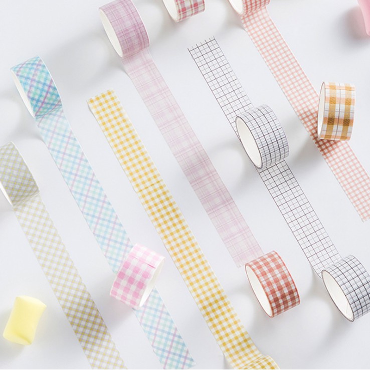 Băng dính trang trí Washi Tape Caro set 4 (2cm*2m)