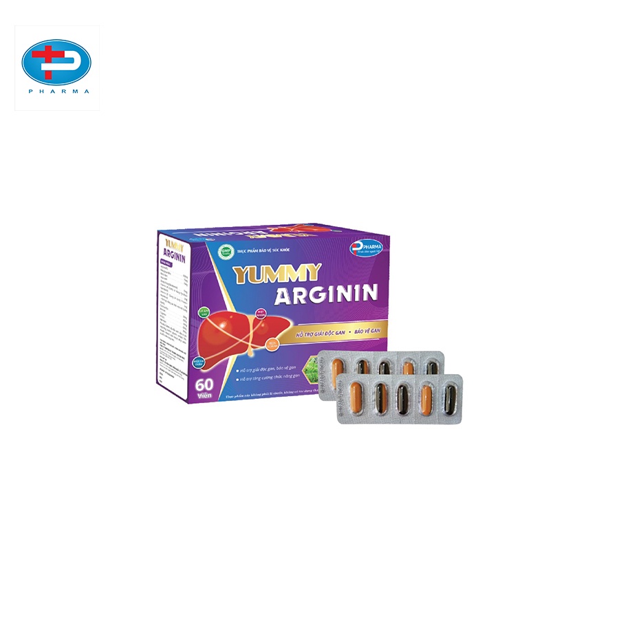 Viên Uống Yummy Arginin TÂM PHÚC PHARMA Hỗ Trợ Giải Độc Gan, Bảo Vệ Gan, Hỗ Trợ Tăng Cường Chức Năng Gan