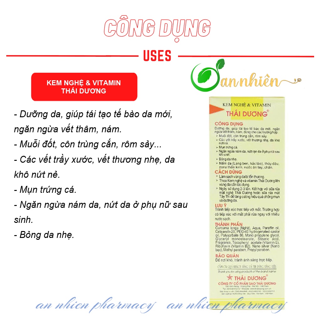 Kem nghệ & Vitamin dưỡng da Thái Dương Nano Bạc