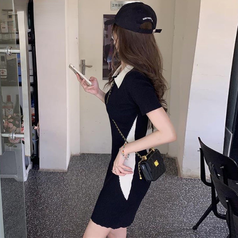 Đầm Ngắn Cổ Polo Dáng Ôm Thời Trang Mùa Hè Quyến Rũ Cho Nữ