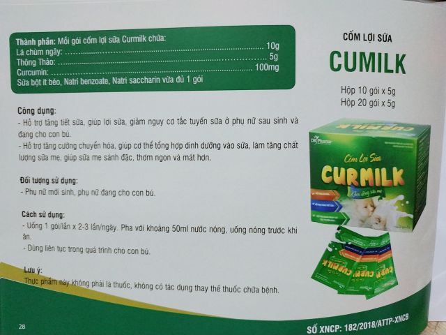 20 gói cốm lợi sữa Curmilk - Mẹ hết lo tắc sữa, ít sữa