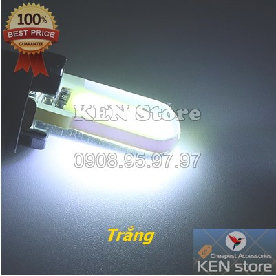 Bóng LED T10 đèn xi nhan, đèn demi xe máy ô tô chip COB