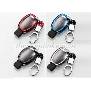 Ốp, bọc chìa khóa silicon màu tráng gương bảo vệ chìa khóa xe Mercedes ... kèm móc đeo INOX