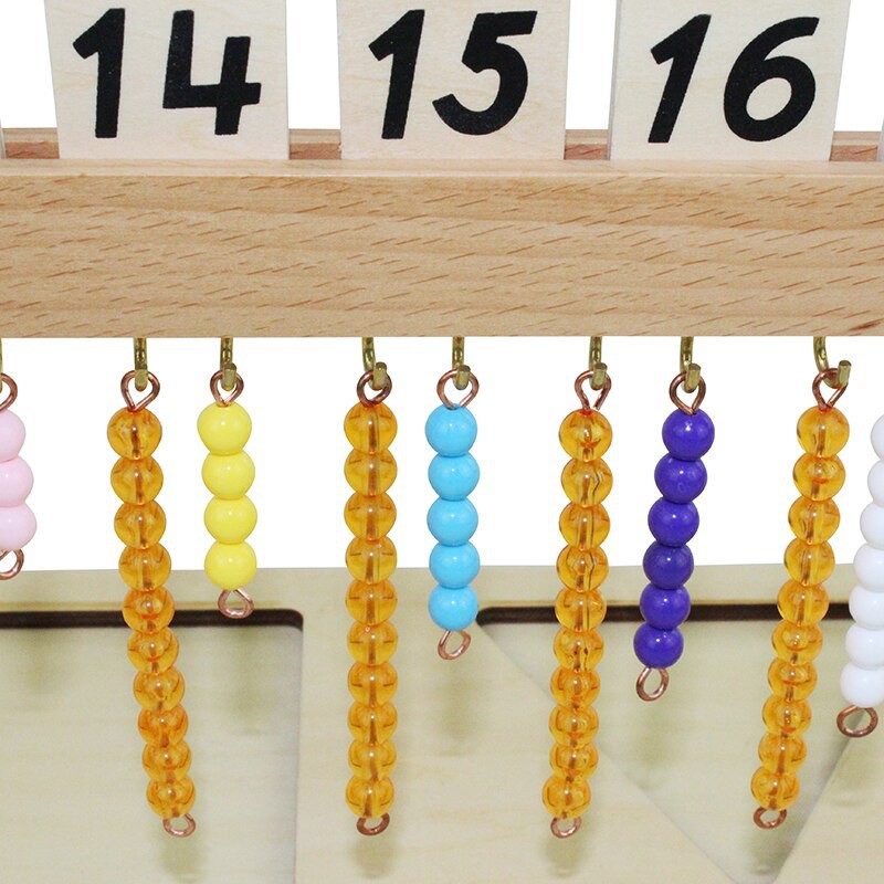 Móc treo các chuỗi hạt cườm màu từ 11 đến 19 Montessori (Hanger for Teen bead)