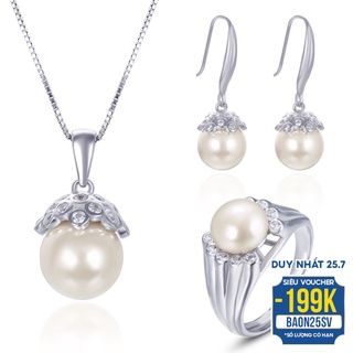 Bộ Trang Sức Ngọc Trai 3 Món Mix Đá Nhỏ Thời Thượng Quý Phái Bạc S925 - BNT624 Bảo Ngọc Jewelry