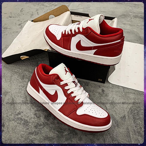 Giày thể thao sneaeker Jordan 1 Low Đỏ Trắng cực hot chuẩn 1/1
