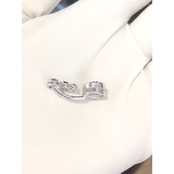 Khuyên đeo rốn bạc S925 nhập khẩu cao cấp, Khuyên rốn tròn nạm đá- Minh Tâm Jewelry