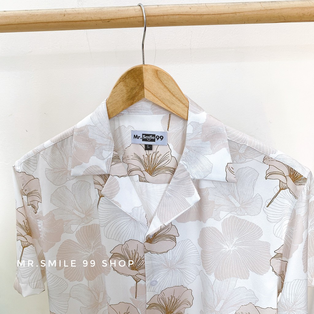 Áo Sơ Mi Nam Nữ Unisex tay ngắn Họa Tiết Vintage Flower , chất Lụa Gân dày đẹp, hàng Thiết Kế Mr.Smile 99 Shop | BigBuy360 - bigbuy360.vn