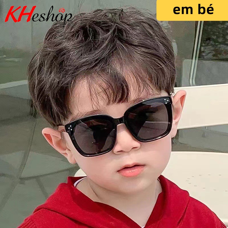 Kính Thời Trang cho Bé 10- 25kg form vuông bầu độc đá cá tính mã Y1801