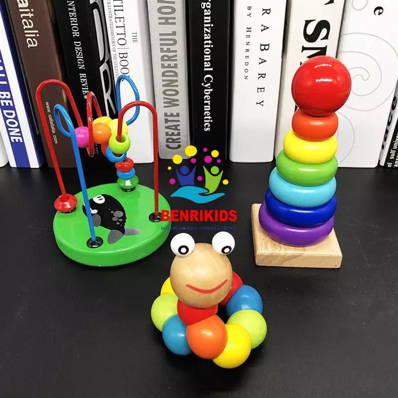 Đồ Chơi Gỗ Thông Minh Cho Bé , Combo Đồ Chơi Gỗ Phát Triển Trí Tuệ 4-6 Món