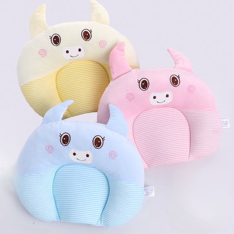 Gối Ngủ Định Hình Chống Bẹp Đầu Chất Liệu Cotton Da Lộn Họa Tiết Hoạt Hình Cho Bé Từ 0-1 - 24 Giờ