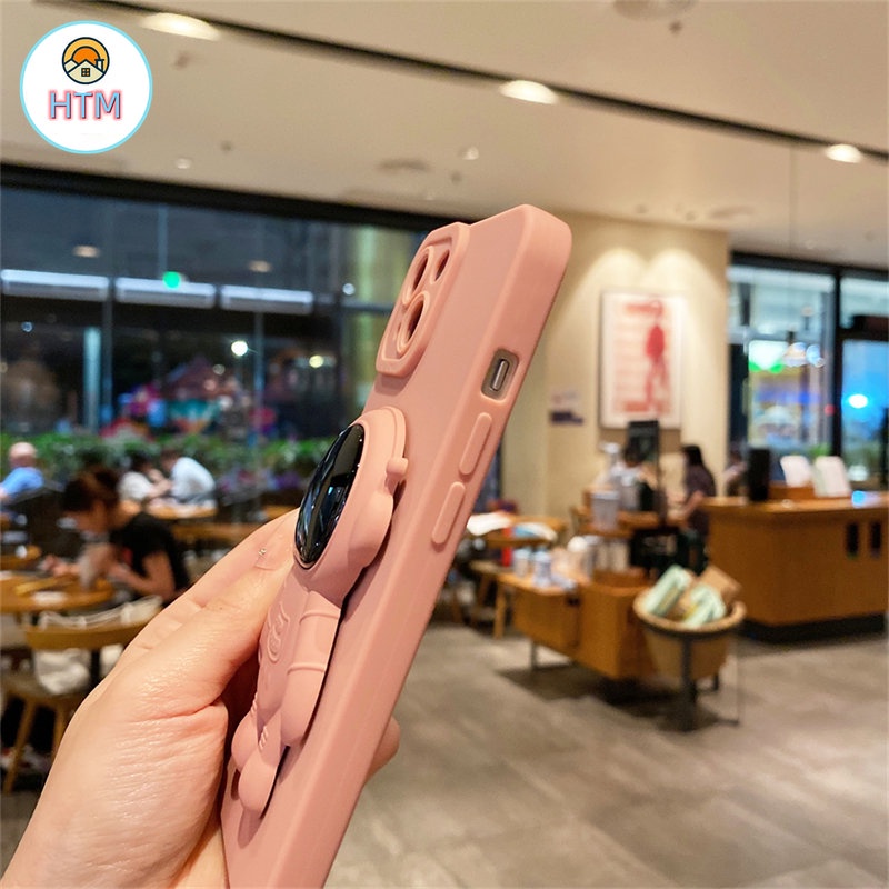 Ốp Điện Thoại Silicon TPU Mềm Có Giá Đỡ Hình Phi Hành Gia Cho iPhone 13 12 Pro Max 11 Pro XS Max X 7 8 Plus