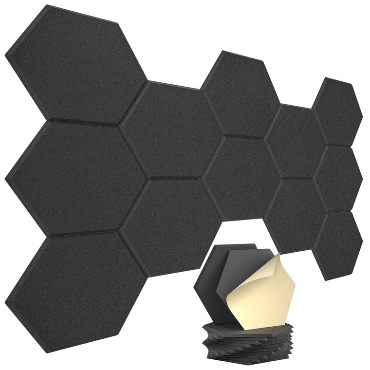 Miếng Xốp Cách Âm Chống Ồn Hình Lục Giác Dày Dặn Kích Thước 30x26x0.9cm