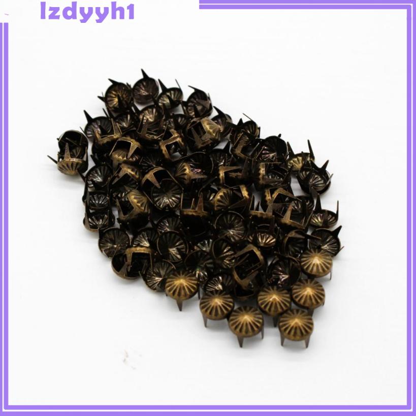 JoyDIY 100 pcs Antique Bronze DIY Nailhead Round Dome Studs Leathercraft Rivet 9mm