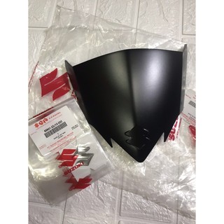 Combo miếng chắn gió đen nhám và tem chữ s dán đầu xe satria fi- raider fi