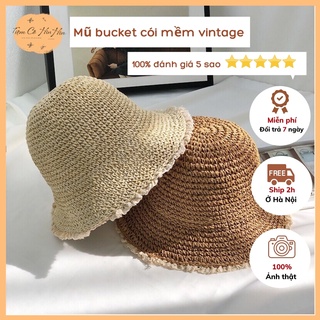 Mũ nón cói bucket mềm Tiệm Cô Hìn mũ có thể gập nhỏ siêu tiện ship 1h lỗi 1 đổi 1