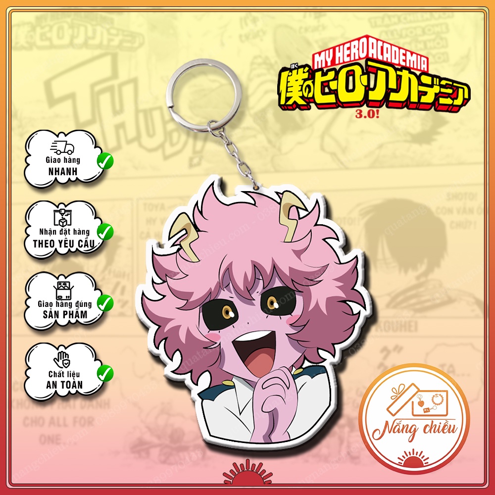 Móc khóa Dày In Sắc Nét 2 Mặt Anmie Học viện siêu anh hùng Midoriya Izuku,shouto, bakugo,Kirishima