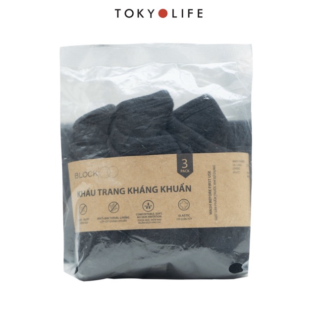 [TOKYOLIFE] Khẩu trang vải (Pack 3) Block100 | BigBuy360 - bigbuy360.vn