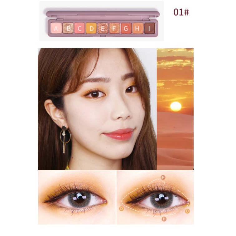 Phấn Mắt Nhũ 9 Ô HANRU Soft Eye Shadow Hàng Nội Địa Trung