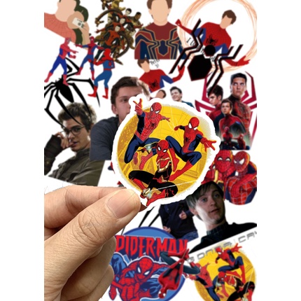 Bộ 25 Hình dán STICKER SPIDER MAN, Nguời nhện, dán laptop, dán xe...