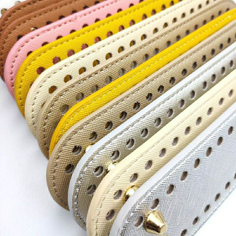 Đế da hình Oval đục lỗ sẵn làm túi xách Sz 18 * 5cm